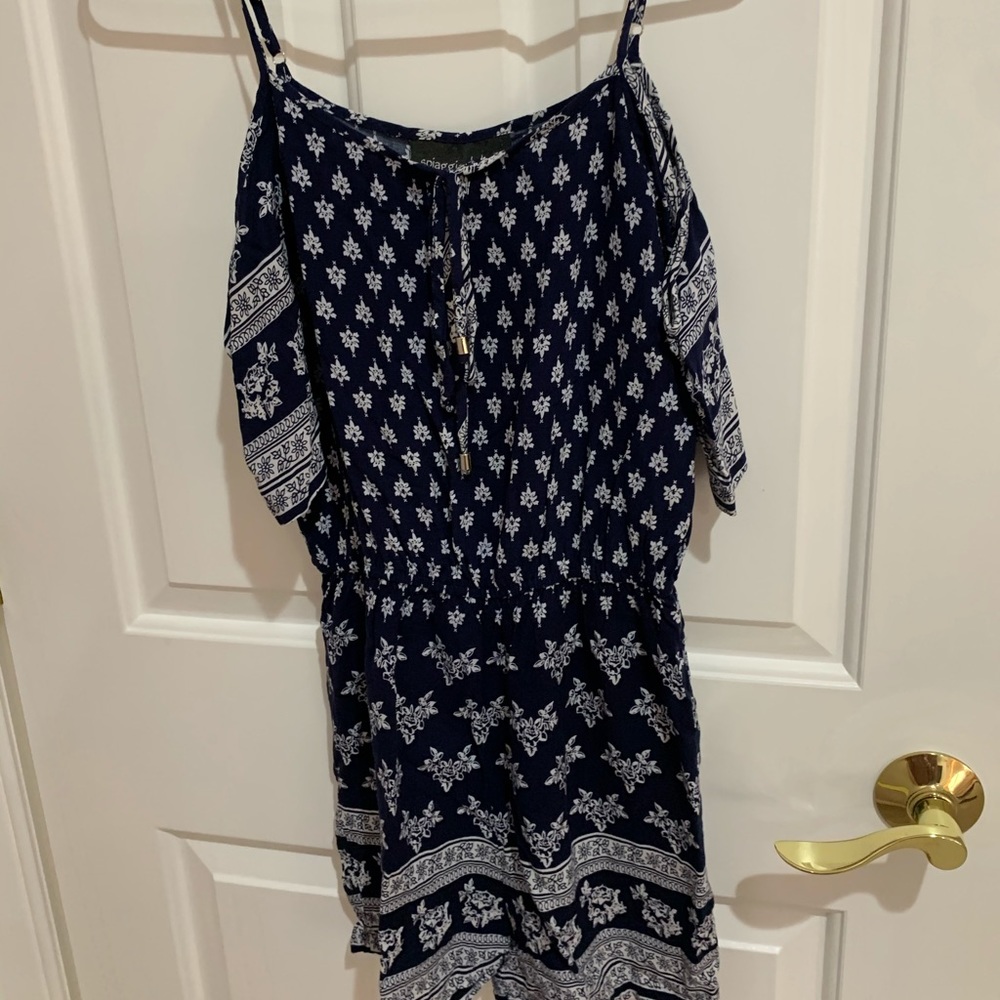 Blue & White Romper